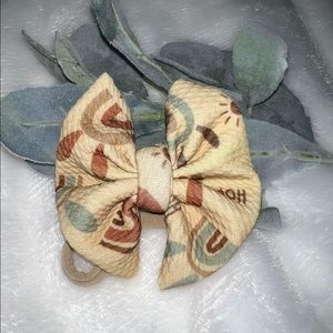 4” bunny ears rainbow nylon bow